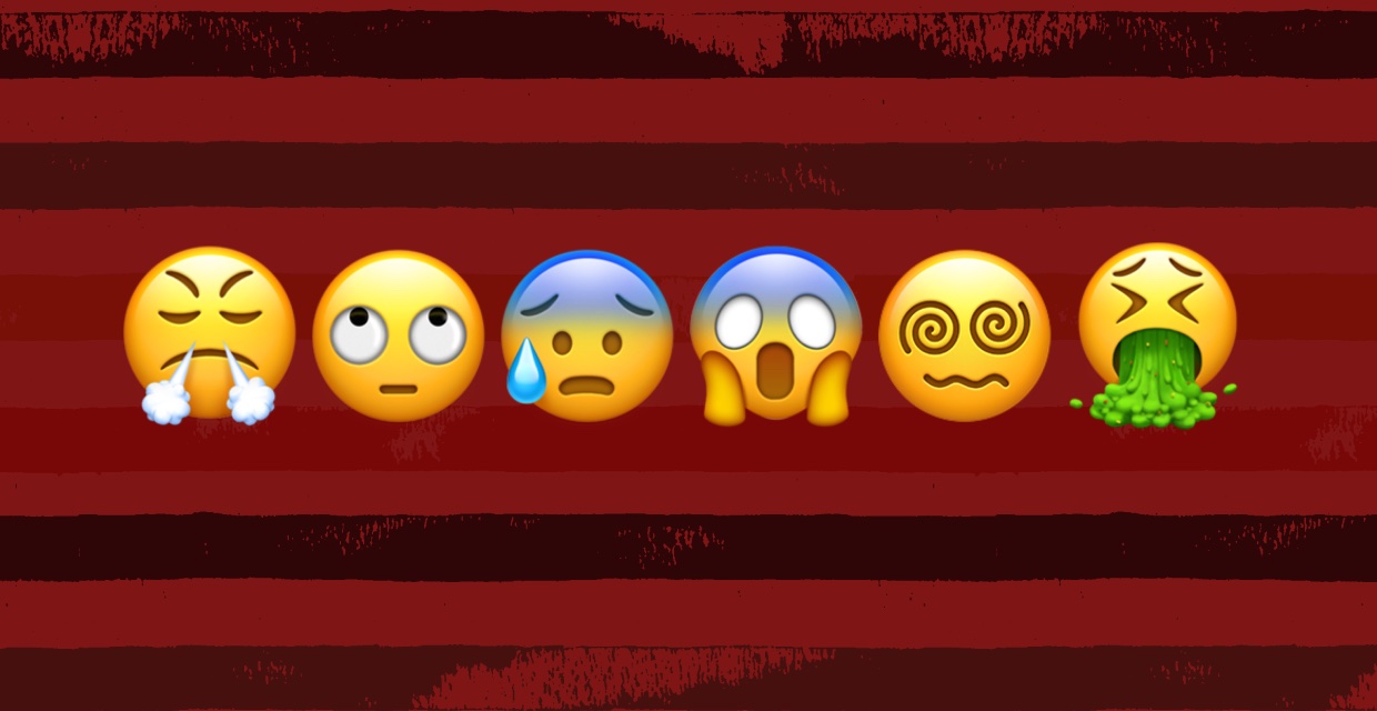 Emojis of frustrated and angry faces
